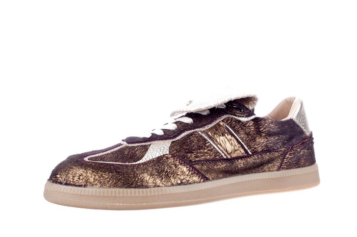 Babouche donkerbruin/goud combi Ira-125 image