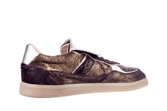 Babouche donkerbruin/goud combi Ira-125 image