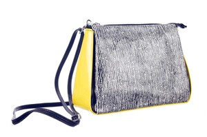 TAS CALANDSCHOEN ZWART/WIT/GEEL